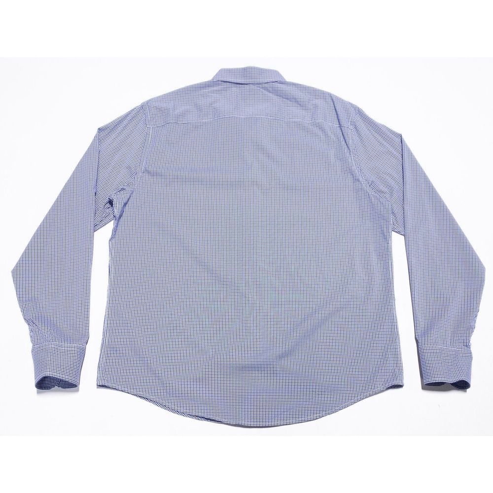 UNTUCKit Performance Shirt Men's Large Wicking Nylon Blue Check Button-Up - Picture 4 of 10
